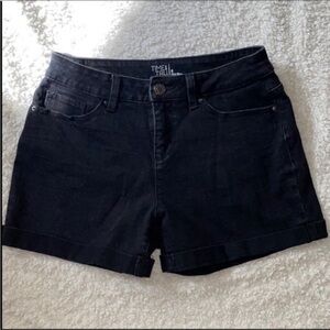 Black denim shorts Stretch Comfy Time and True Mid Rise Size 6